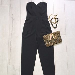 Black strapless jumpsuit